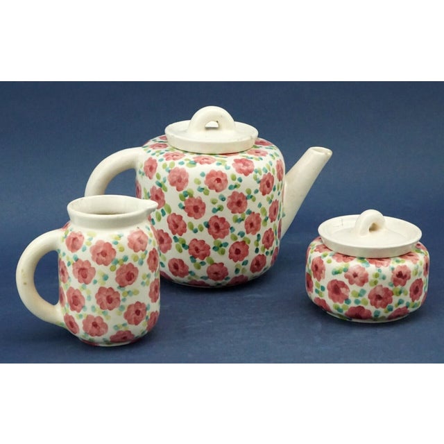 Art Deco Ceramic Service with Teapot, Milk Jug and Sugar Bowl from Rometti, Umberide, Italy, 1920s, Set of 3 For Sale - Image 3 of 18