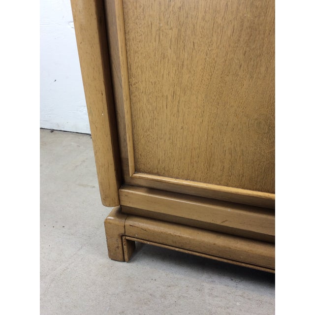 Mid Century Modern Credenza With Limed Oak Finish & Brass Hardware For Sale In Philadelphia - Image 6 of 18