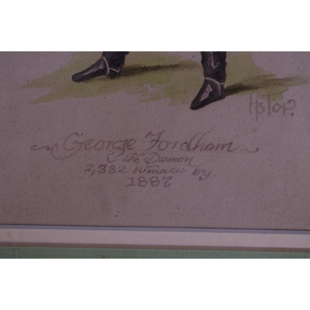 George Fordham Jockey the Demon 2,382 Winners by 1887 Watercolour by Astor For Sale - Image 4 of 5