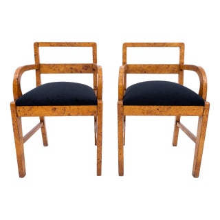 Art Deco Armchairs, Poland, 1940s, Set of 2 For Sale