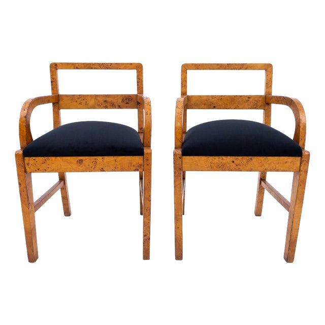 Art Deco Armchairs, Poland, 1940s, Set of 2 For Sale