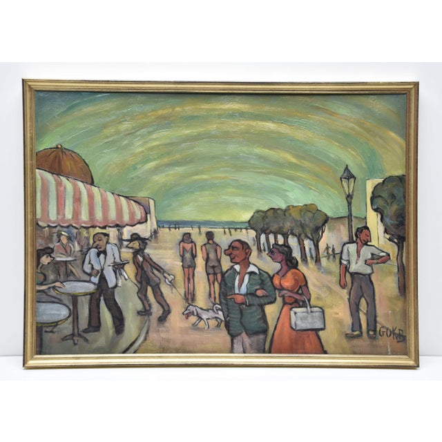 Georg Von Behrens, Figures, Oil Painting on Canvas, 1950s For Sale - Image 16 of 18