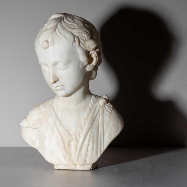 White Late 19th Century Bust of John the Baptist as Child in the manner of Karl Storck For Sale - Image 8 of 18