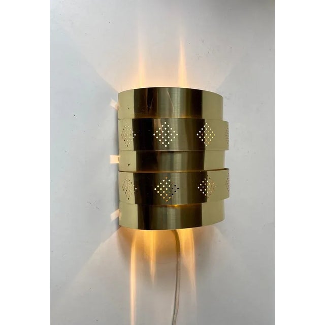 Mid-Century Modern Danish Modern Brass Wall Sconce by Werner Schou for Coronell, 1970s For Sale - Image 3 of 7
