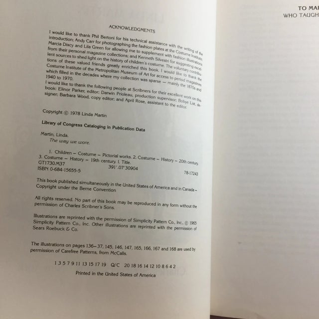 1978 The Way We Wore Childrens Wear 1870-1970 Book For Sale - Image 4 of 13