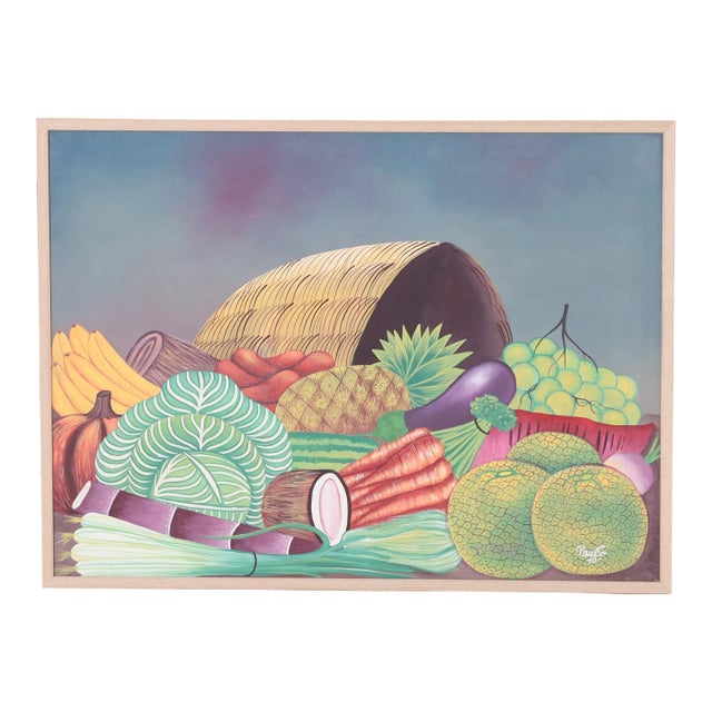 Haitian Painting of Fruit and Vegetables For Sale