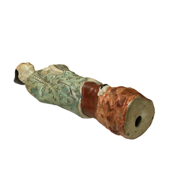 Vintage Oriental Ancient Style Dressing Ceramic Man Art Figurine Ws4419 For Sale - Image 12 of 12