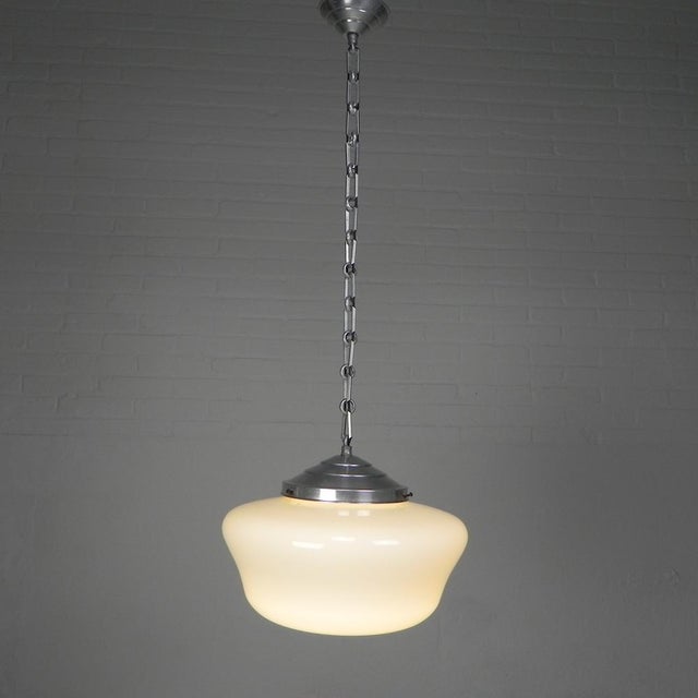 Art Deco Hanging Lamp on Aluminum Chain, 1930s For Sale - Image 10 of 14