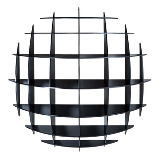 Convex Black Wall Shelf Tyco by Manfredo Massironi for Nikol International, 1970s For Sale