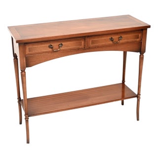 Vintage Inlaid Georgian Style Console Table, 1950 For Sale