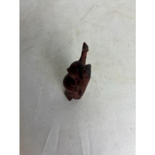 1960s Small Carved Wooden Happy Buddha For Sale - Image 9 of 9