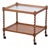 English Tea Bar Cart in Oak with Twisted Legs and Glass Top, 1950s For Sale