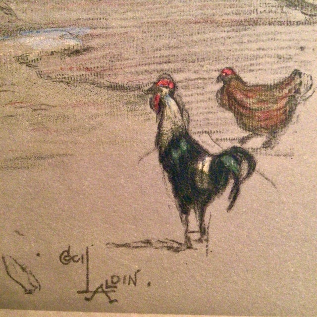Printmaking Materials Signed Framed Color Lithograph Print Titled "The Bell Inn at Stilton" by British Artist Cecil Aldin For Sale - Image 7 of 8