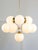 Vintage Italian Brass and Opaline 10-Arm Chandelier, 1970s For Sale - Image 12 of 18