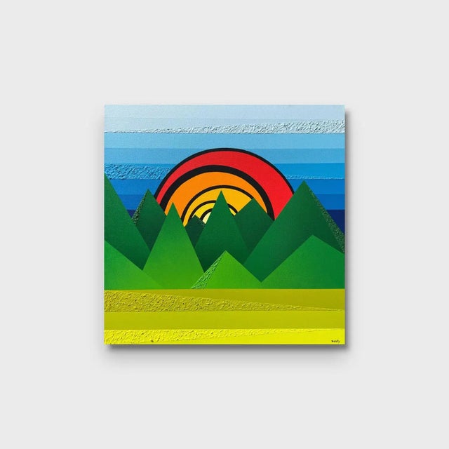 A one-of-a-kind 16" x 16" x 1.5" Hand Embellished Giclee print on Canvas with UV Gloss Varnish executed by artist Monty...