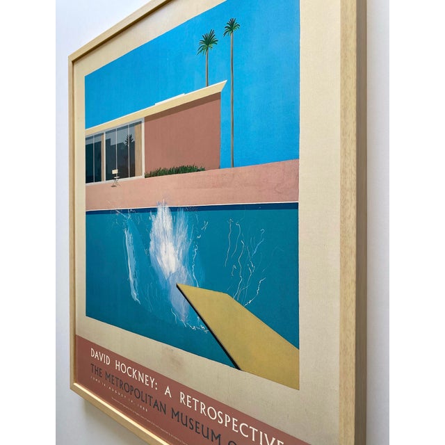 David Hockney Vintage 1988 Lithograph Print Framed Museum Exhibition Poster " a Bigger Splash " 1967 For Sale - Image 15 of 18