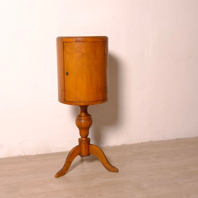 Antique Wooden Column Bedside Table, Early 1900s For Sale - Image 6 of 16