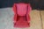 Vintage Queen Anne Style Mahogany Wingback Club Library Accent Arm Chair Red For Sale - Image 6 of 18