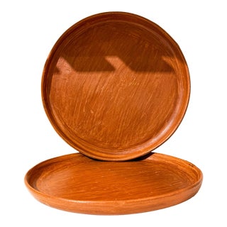 Mexican Zapotec Made Clay Dinner Plate and Soup/Ice Cream Bowls- Set of 3 For Sale