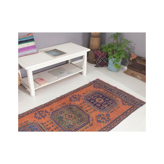1970s Vintage Turkish Decorative Runner Rug - 3`1" X 11`7" For Sale - Image 5 of 5