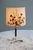 1960s Tripod crow's foot table lamp Brass base with teak wood Umbrella with a floral motif made from real leaves Beautiful...