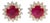 Aa Burma Ruby Earrings With Earth-Mined Diamond Accents in Solid 14k Gold, 5mm For Sale
