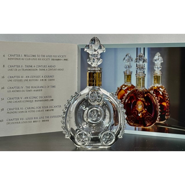 Late 20th Century Louis XIII De Rémy Martin Signed Crystal Miniature Decanter in Original Presentation Box With Original Stopper & Booklet For Sale - Image 9 of 10
