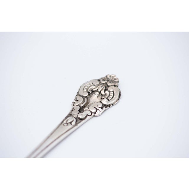 Olive Spoon with Embossed Silver Handle and Golden Shell For Sale - Image 3 of 4