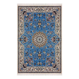 Hand-Knotted Silk and Wool Nain Rug For Sale