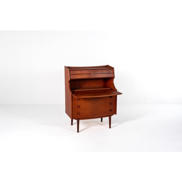 Mid-Century Modern Mid-Century Teak Secretary with Drawers attributed to Gunnar Falsig for Falsig Mobler, 1960s For Sale - Image 3 of 13