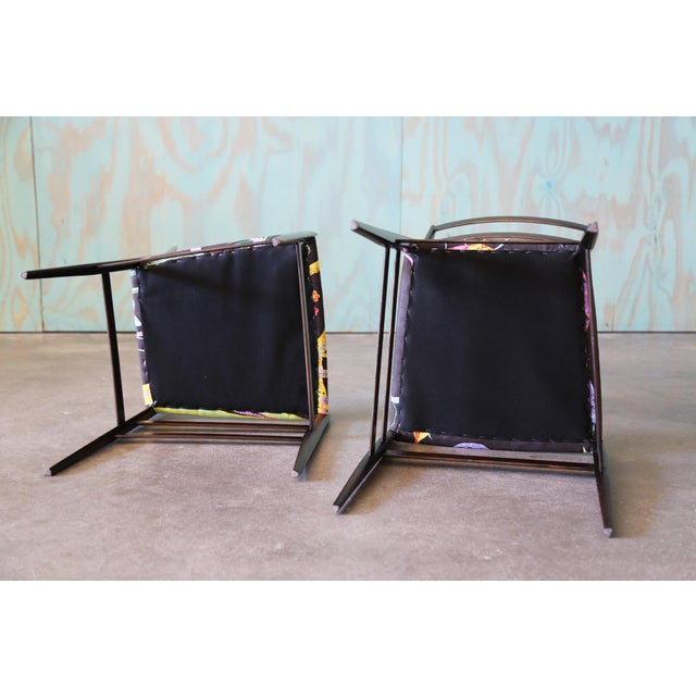 1950s Gio Ponti Super Leggera Chairs New Josef Frank Hawaii Fabric, Attributed For Sale - Image 16 of 16