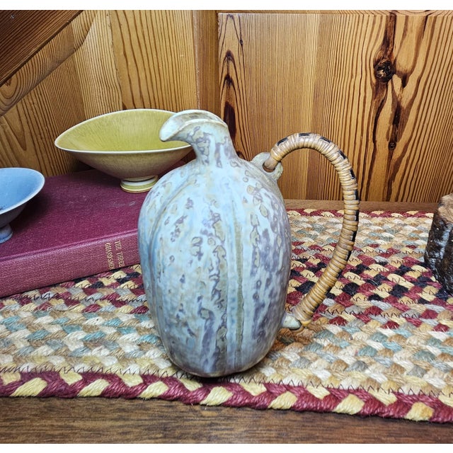 Arne Bang 1940s Arne Bang Woven Gourd Shaped Rattan Handle Jug For Sale - Image 4 of 13