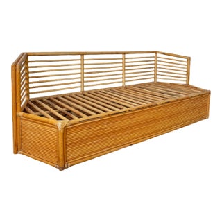 1970s Mid-Century Hexagonal Rattan Sofa For Sale