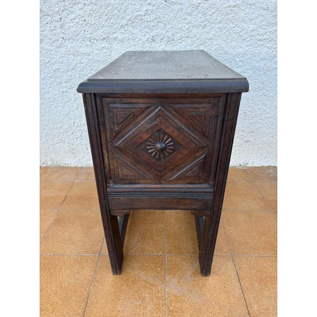 Spanish Renaissance Revival Carved Oak Chest with Lift Top, 1920s For Sale - Image 16 of 17