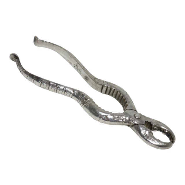 Large Vintage Reed & Barton Silverplate Lobster Claw Nutcracker For Sale