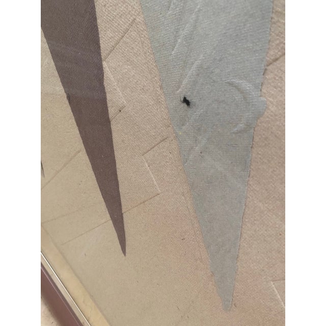 1980s Mixed Media Paper Wall Art With Floating Acrylic Matting, Signed, Framed For Sale - Image 9 of 11