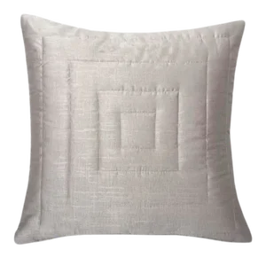 Remy Euro Quilted Sham, Optic White & Sterling