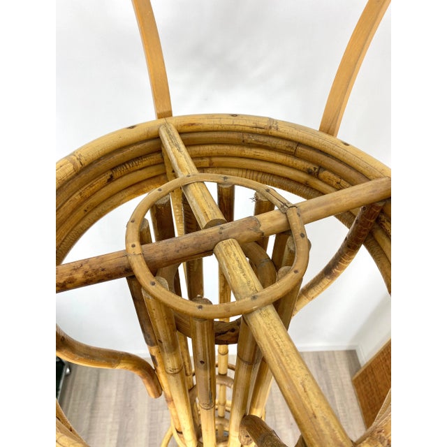 Italian Bamboo Rattan Coat Rack Umbrella Stand, 1960s For Sale - Image 12 of 18