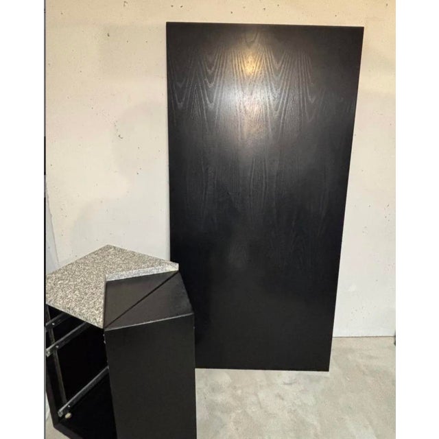 Large Lacquered Wood and Granite Desk, 1980 For Sale - Image 9 of 10