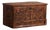 Antique Brown Trunk with Floral Motifs, 1920s For Sale