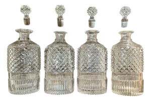Vintage Crystal Bottles, 1980s, Set of 4