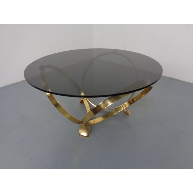 Ronald Schmitt Space Age Gold-Plated Glass Coffee Table by Knut Hesterberg for Ronald Schmitt, Germany, 1960s For Sale - Image 4 of 18