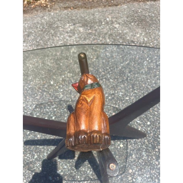 Vintage Hand-Carved and Painted Wooden Folk Art Cat Figure For Sale - Image 9 of 10