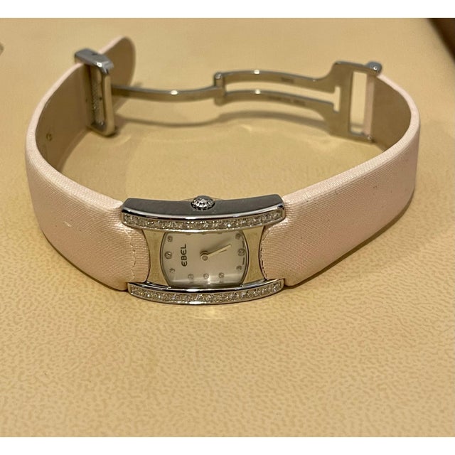 2010s Ladies Ebel Beluga Stainless Steel with Diamonds E9057a28-10, Leather Pink Belt For Sale - Image 5 of 18