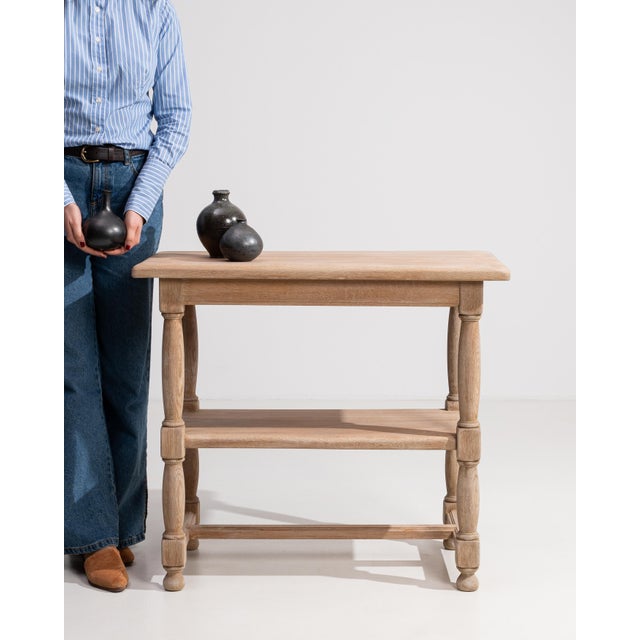 Wood Oak Console Table With Turned Legs France Early 1900s For Sale - Image 7 of 12
