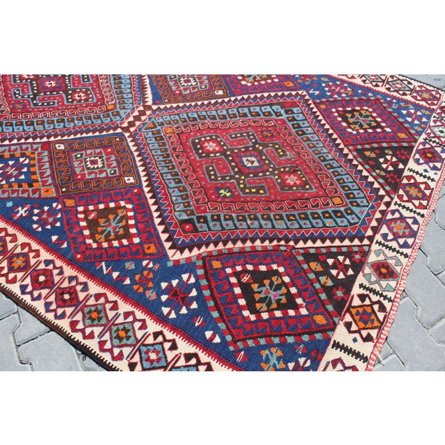Vintage Turkish Anatolian Kilim Rug - 63"x86.5" For Sale - Image 9 of 13