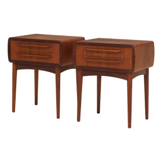 Teak Bedside Tables by Johannes Andersen for Silkeborg Møbelfabrik, Denmark, 1960s, Set of 2 For Sale