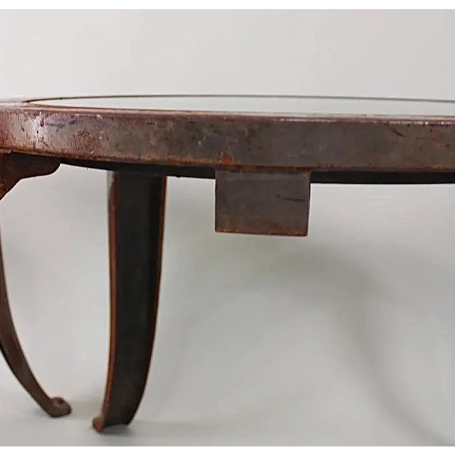 Glass Pair of Industrial Glass Top Tables Circa 1940s For Sale - Image 7 of 9