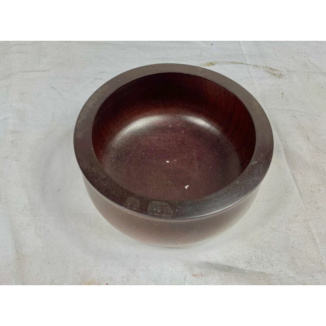 Beautiful vintage wood bowl. Heavy weight. Perfect for serving nuts, candies or using for display. This is a pre-owned...