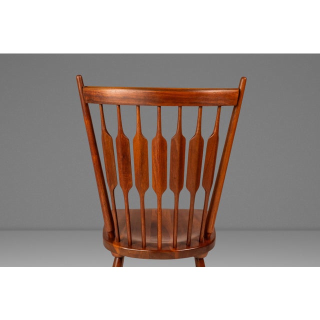 Set of Four (4) Mid-Century Modern Windsor "Centennial" Dining Side Chairs in Solid Walnut Attributed to Kipp Stewart for Drexel, Usa, C. 1960's For Sale - Image 11 of 18